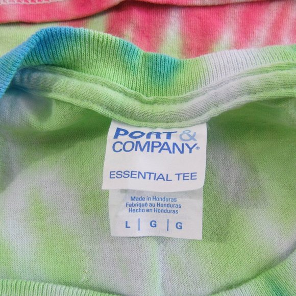 Port & Co. Essential Tee - Men's Unisex Adult Size L Stripe Tie Dyed T-Shirt - Picture 3 of 3